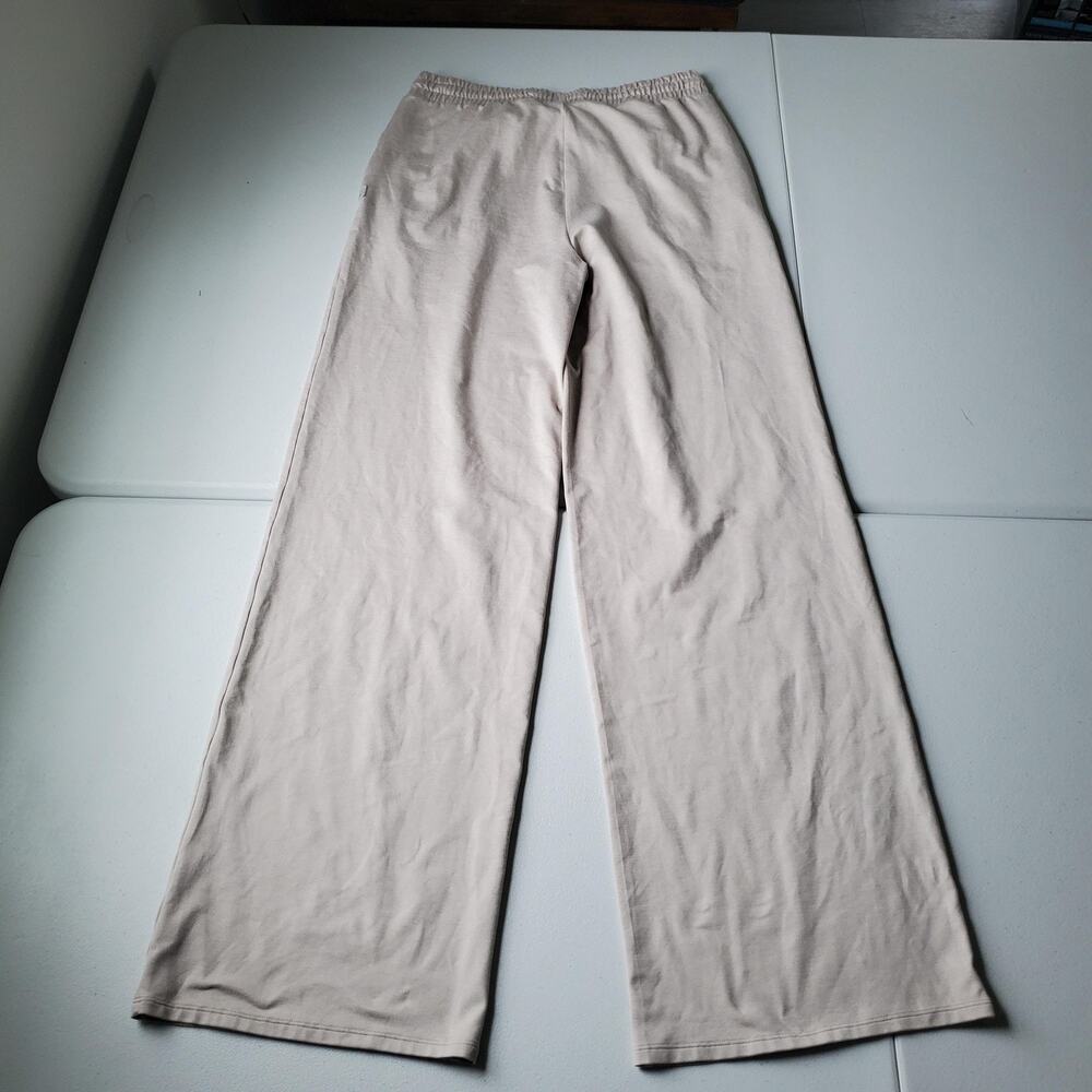 Vuori Halo Essential Wide Leg Pants Women Medium Ecru Beige Elastic Waist Lounge - Picture 2 of 10